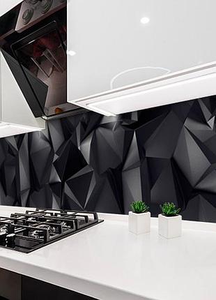 Наклейка на кухонный фартук 60 х 250 см, фотопечать с защитной ламинацией черные кристаллы (бп-s_ab11070-1)