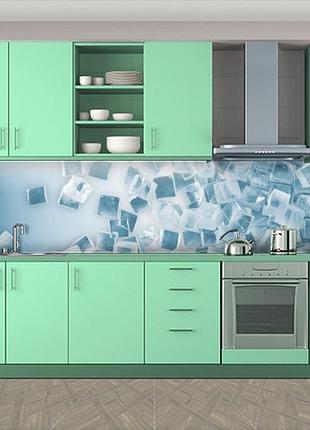 Наклейка на кухонный фартук 60 х 300 см, фотопечать с защитной ламинацией кубики льда (бп-s_tx195)