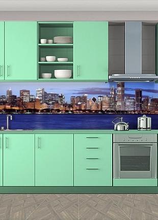 Наклейка на кухонный фартук 60 х 300 см, фотопечать с защитной ламинацией город на берегу (бп-s_cn124)