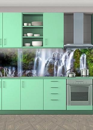 Наклейка на кухонный фартук 60 х 300 см, фотопечать с защитной ламинацией водопады в лесу (бп-s_pr156)