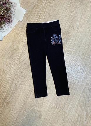 Дитячі чорні лосини-джегінси для дівчинки 98/104 см, 110/116 см, 122/128 см та 134/140 см крижане серце