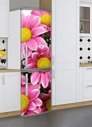 Наклейки на холодильник, квіти ромашки, 180х60 см - лицьова (в), з ламінуванням