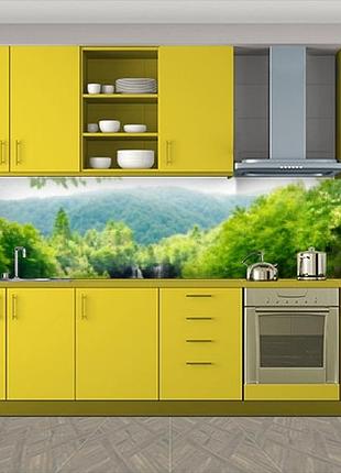 Наклейка на кухонный фартук 60 х 300 см, фотопечать с защитной ламинацией вид с горы (бп-s_pr1378)
