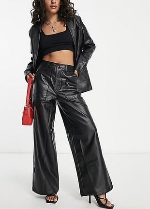 Стильні широкі щтани брюки екошкіра exto&vert
