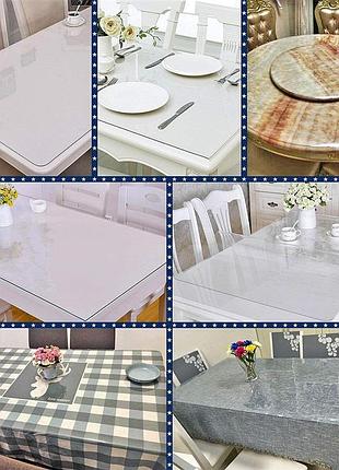 Мягкое стекло для столов прозрачная защитная скатерть для стола и мебели (60 x 100 см) толщина 1 мм