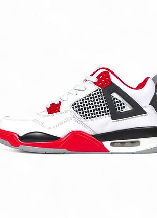 Кроссовки nike air jordan 4 retro white red black