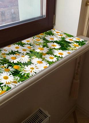 Покрытие для подоконника, мягкое стекло с фотопечатью 35х100 см по-pol_fl156