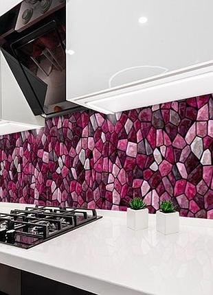 Наклейка на кухонный фартук 60 х 250 см, фотопечать с защитной ламинацией рубиновые камни (бп-s_tx298-1)