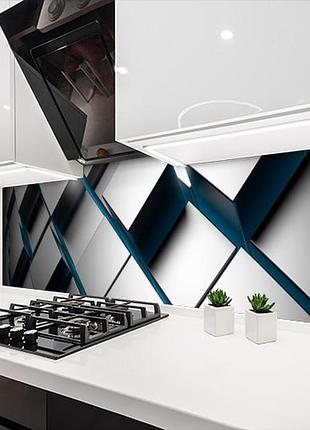 Наклейка на кухонный фартук 60 х 200 см, фотопечать с защитной ламинацией стальные кубы (бп-s_ab147)