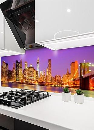 Наклейка на кухонний фартух 60 х 200 см, з фотодруком та захисною ламінацією міст бруклінський (бп-s_cn153)