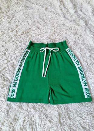 Трикотажні трикотажні шортики туреччина з лампасом висока посадка розмір анти-універсальний відмінно тягнеться