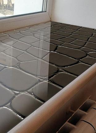 Покрытие для подоконника, мягкое стекло с фотопечатью 35х100 см по-s_tx093