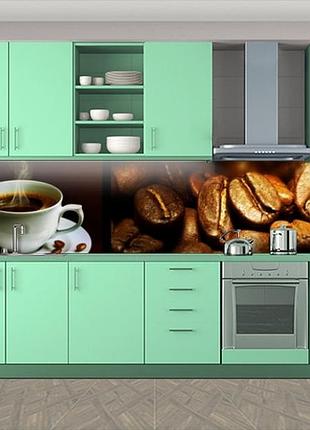 Наклейка на кухонный фартук 60 х 300 см, фотопечать с защитной ламинацией чашка кофе (бп-s_ed492)