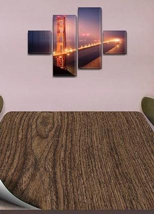 Покрытие для стола, мягкое стекло с фотопринтом, текстура дерева  60 х 100 см (1,2 мм)