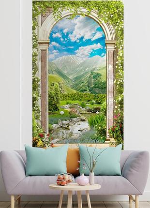 Постер декоративний, гірський пейзаж, для візуального розширення простору приміщення 197 х 118 см з ламінацією