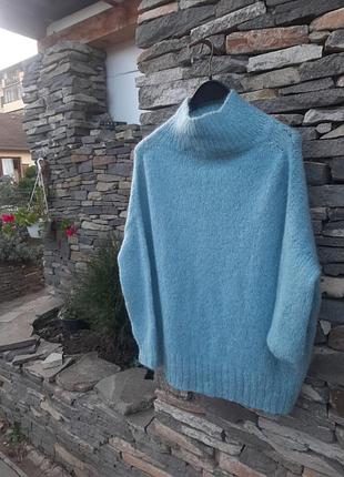 Мохеровый бомбезный теплый светер паутинки.