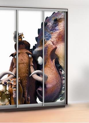 Наклейка в детскую на шкаф, двери, стены 240 х 100 см с защитной ламинацией