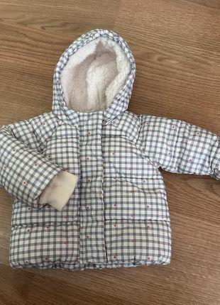 Тепленька стильна курточка next для дівчинки зима холодна осінь 80 розмір