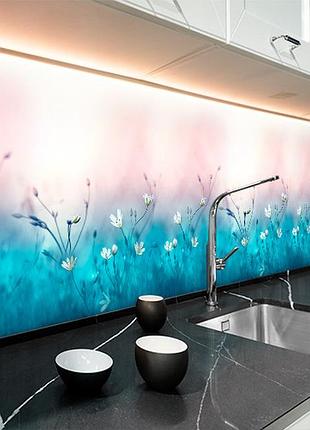 Наклейка на кухонный фартук 60 х 200 см, фотопечать с защитной ламинацией полевые цветы (бп-s_fl11747)