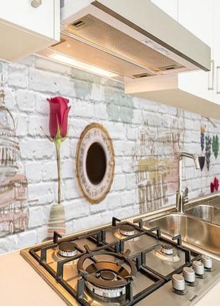 Наклейка на кухонный фартук 60 х 200 см, фотопечать с защитной ламинацией стена с рисунками (бп-s_ed616)