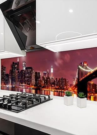Кухонна плитка на кухонний фартух мости вечірні, з двостороннім скотчем 62 х 205 см, 1,2 мм