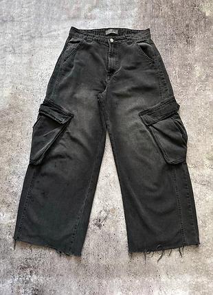 Джинси жіночі широкі реп штани бегі primark s сірі чорні