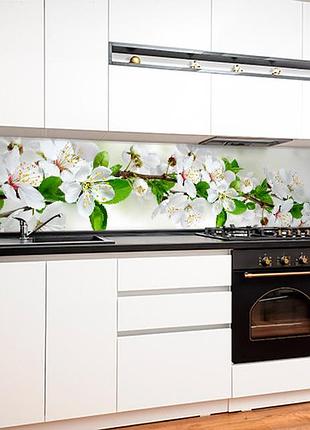 Наклейка на кухонный фартук 60 х 200 см, фотопечать с защитной ламинацией ветка вишни, цветы (бп-s_fl11680)