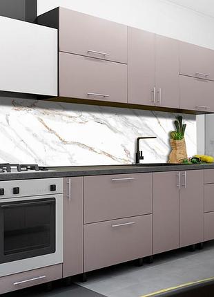 Наклейка на кухонный фартук 60 х 200 см, фотопечать с защитной ламинацией мрамор светлый (бп-s_tx317)