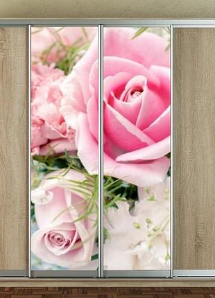 Наклейка на шкаф-купе 220 х 60 см на 2 двери роза (бп_а_fl11922)