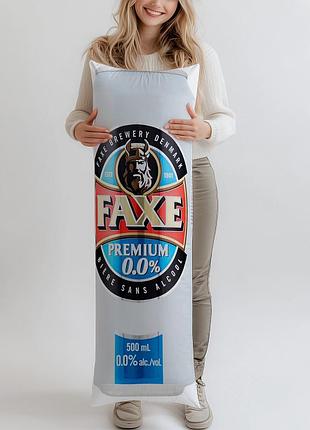 Дакимакура, пиво, faxe free (подушка обнимашка) 120*40 см