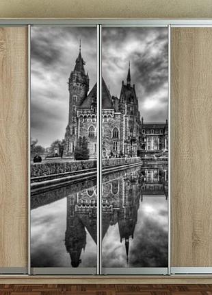Наклейка на шкаф-купе 220 х 60 см на 2 двери готический замок (бп-а_ar11627)