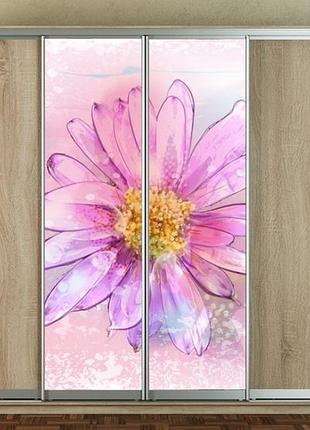 Наклейка на шкаф-купе 220 х 60 см на 2 двери астры (бп_а_pol_fl121)