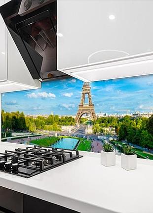 Наклейка на кухонный фартук 60 х 200 см, фотопечать с защитной ламинацией эйфелева башня (бп-s_ar353)