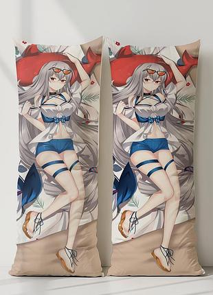 Azur lane дакимакура, подушка обнимашка ростовая 120*40 см