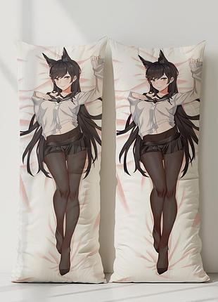 Атаго azur lane дакимакура, подушка обнимашка ростовая 120*40 см