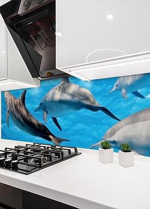Наклейка на кухонный фартук 60 х 200 см, фотопечать с защитной ламинацией с морскими животными (бп-s_an114)