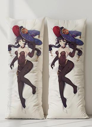 Мона геншин импакт дакимакура, подушка обнимашка ростовая 120*40 см