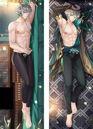 Дакимакура аль-хайтам 5, genshin impact (подушка обнимашка) 120*40 см 150, 50*150, 50