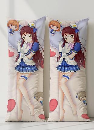 Рико сакураучи любовь вживую! дакимакура, подушка обнимашка ростовая 120*40 см