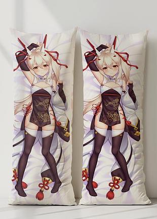 Аянами azur lane дакимакура, подушка обнимашка ростовая 120*40 см
