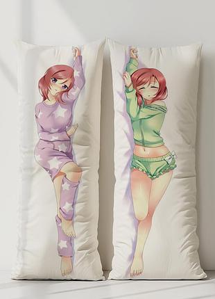 Маки нишикино любовь вживую! дакимакура, подушка обнимашка ростовая 120*40 см