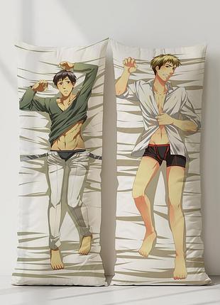 Жан кирштайн атака титанов дакимакура, подушка обнимашка ростовая 120*40 см