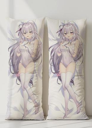 Емілія ре:нуль — життя з нуля в іншому світі дакімакура, подушка обіймашка ростова 120*40 см