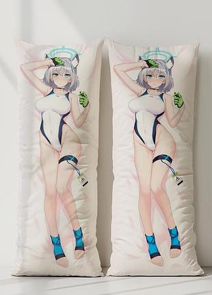 Широко синий архив дакимакура, подушка обнимашка ростовая 120*40 см