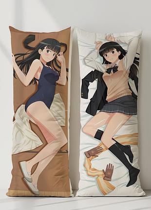 Аяцуджи цукаса амагами дакимакура, подушка обнимашка ростовая 120*40 см