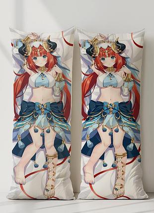 Нилу геншин импакт дакимакура, подушка обнимашка ростовая 120*40 см