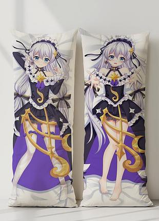 Броня зайчик хонкай импакт 13 дакимакура, подушка обнимашка ростовая 120*40 см