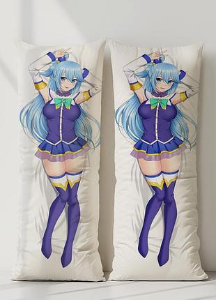 Аква этот замечательный мир! благословение бога дакимакура, подушка обнимашка ростовая 120*40 см