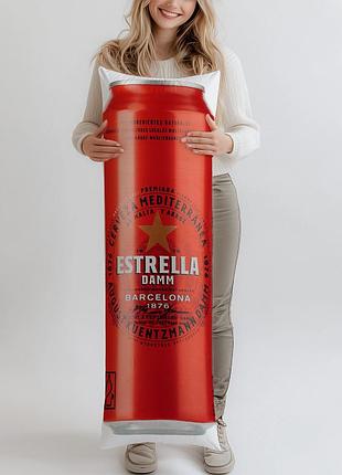 Дакимакура, пиво, estrella damm barcelona (подушка обнимашка) 120*40 см
