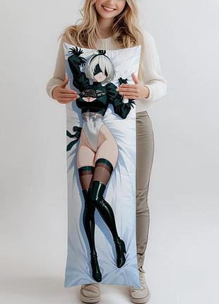 Дакимакура nier automata 2b, (подушка обнимашка) 120*40 см